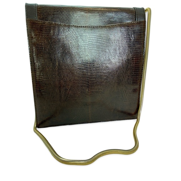Extremely Rare YSL Yves Saint Laurent Opium Reptile Skin Shoulder Bag w/ Chain - Picture 5 of 13